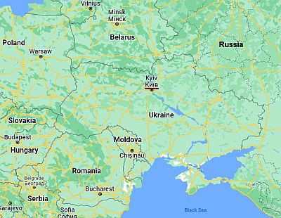 Kiev, position dans la carte