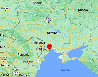 Odessa, position dans la carte