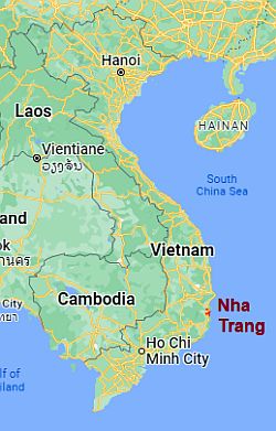 Nha Trang, position dans la carte