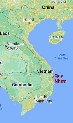 Quy Nhon, position dans la carte